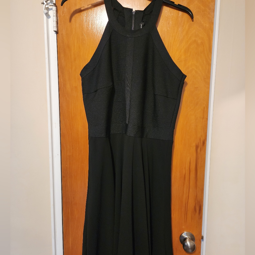 Ashley Stewart Black Sleeveless Zip Up Back Dress 14/16